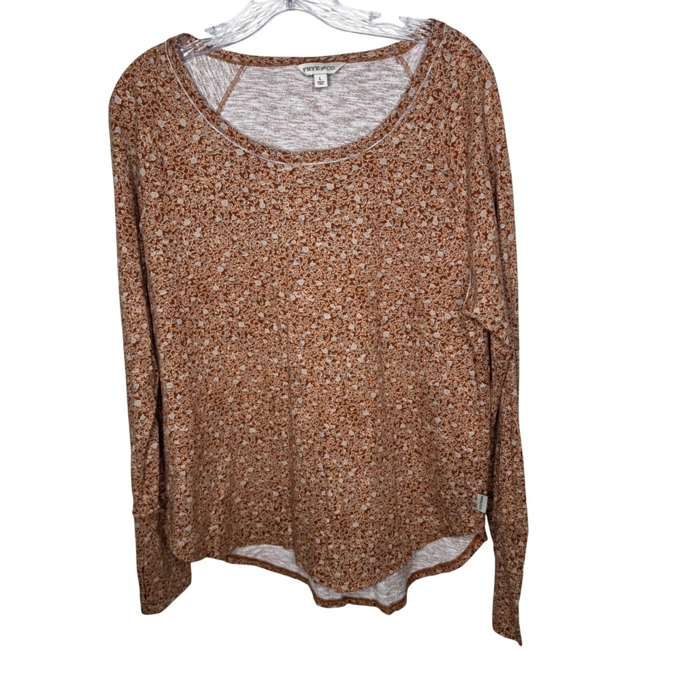 FRYE AND CO. Women's Long Sleeve Floral Print Cotton Top‎ Size L